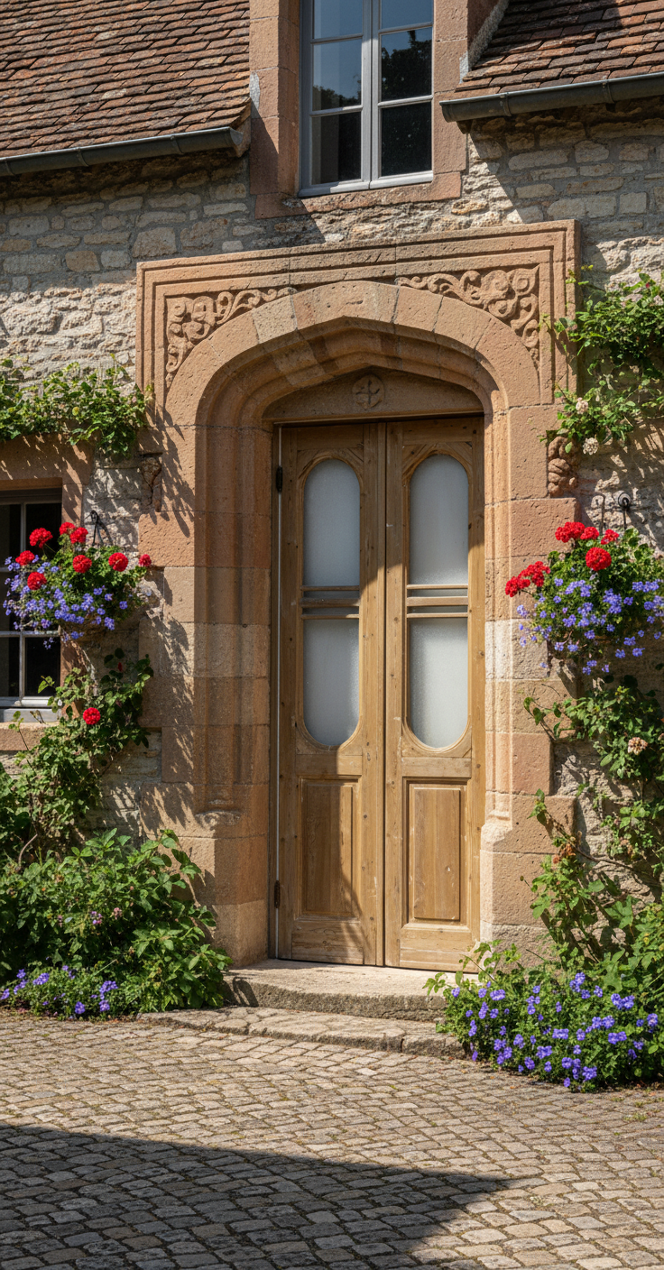 Antique French panel doors with Glass (95.5x39.5) P163