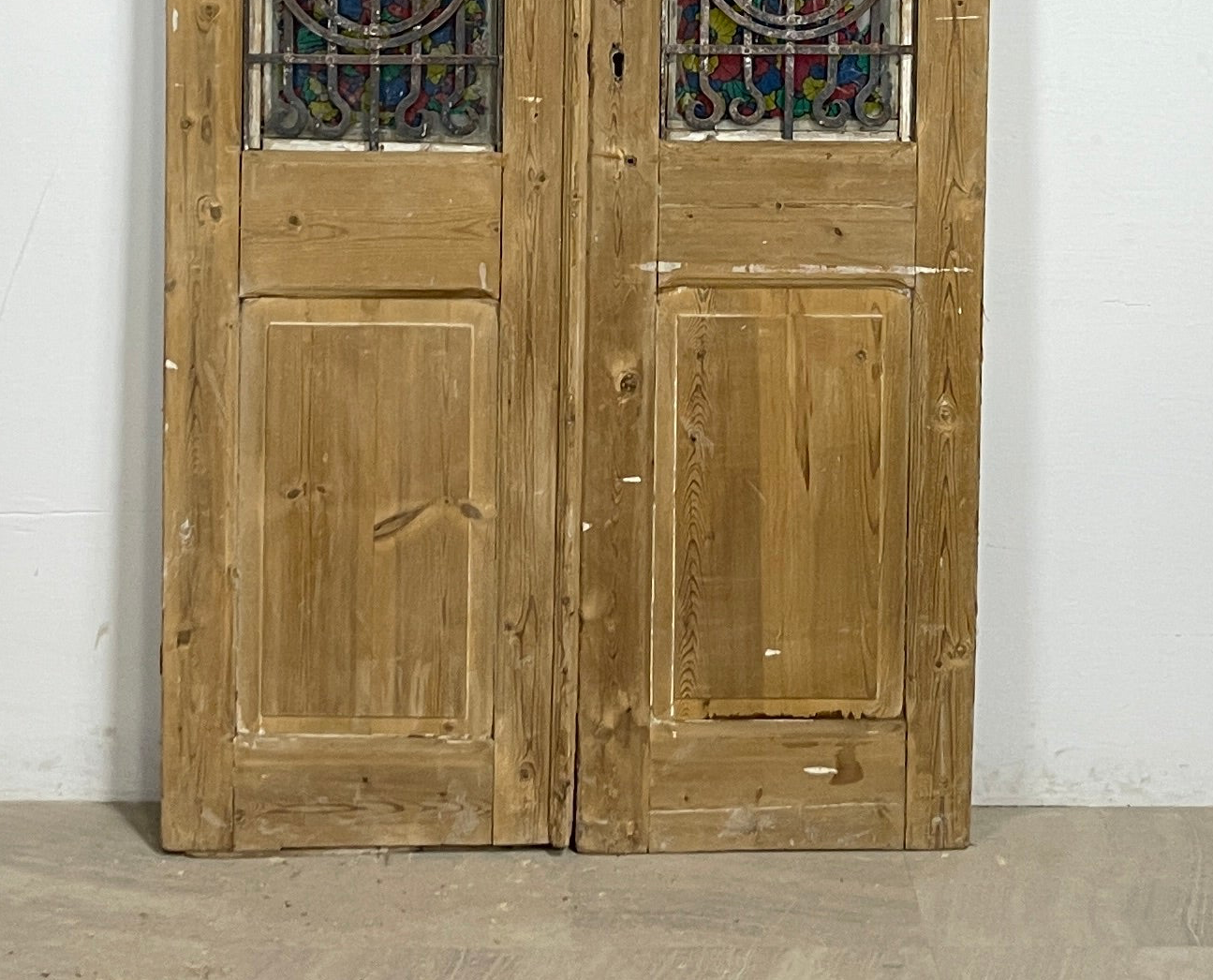 Antique French panel doors with Metal (89x44) P113