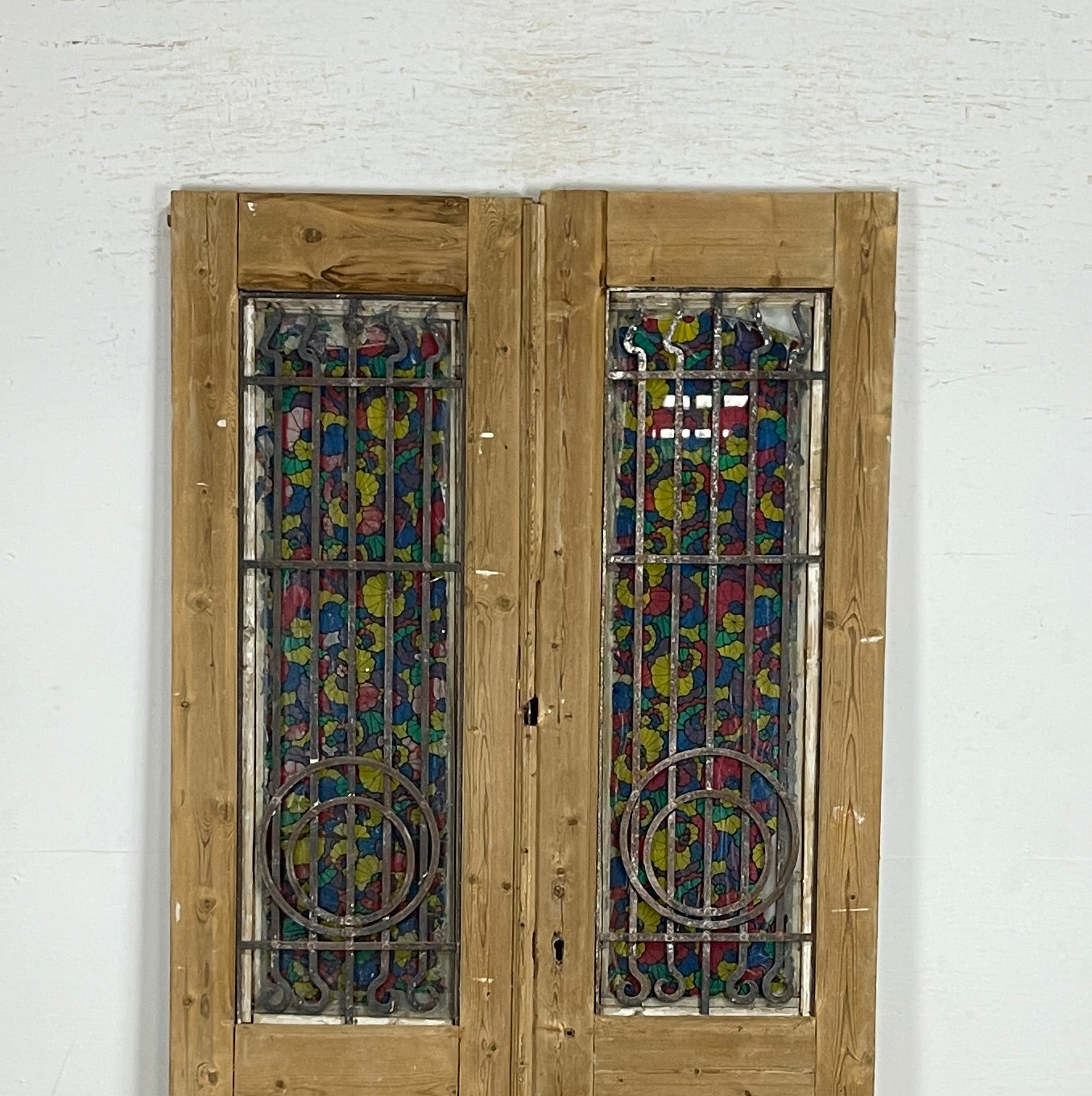 Antique French panel doors with Metal (89x44) P113