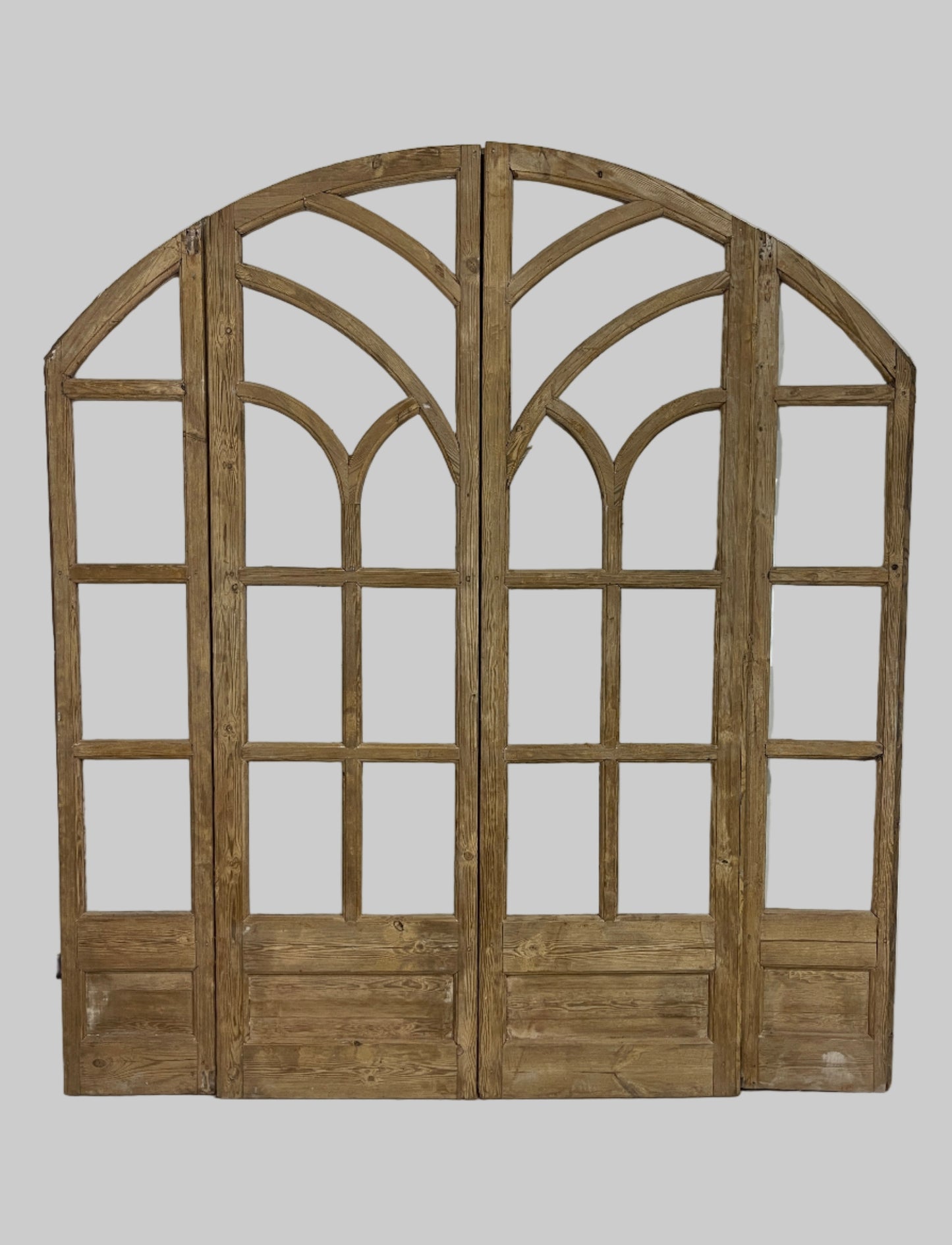 Antique French panel arched doors with Glass ( 90 x 81.5) P5