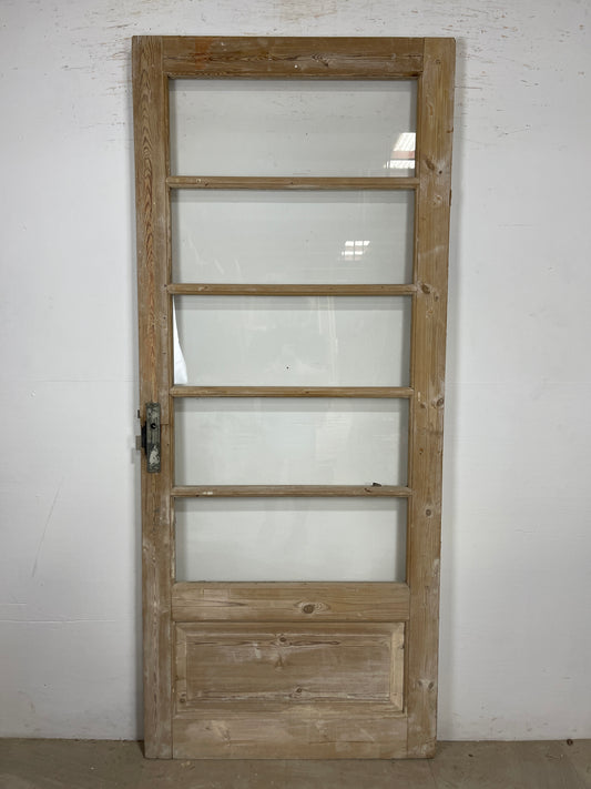 Antique French Panel Door - Single with glass (87.5x37) O273