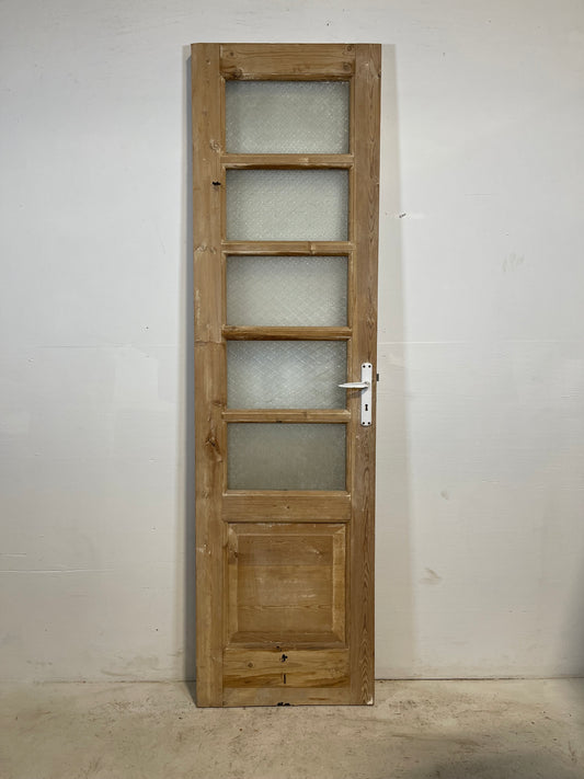 Antique French Panel Door with Glass  (85.5x23.75) L232