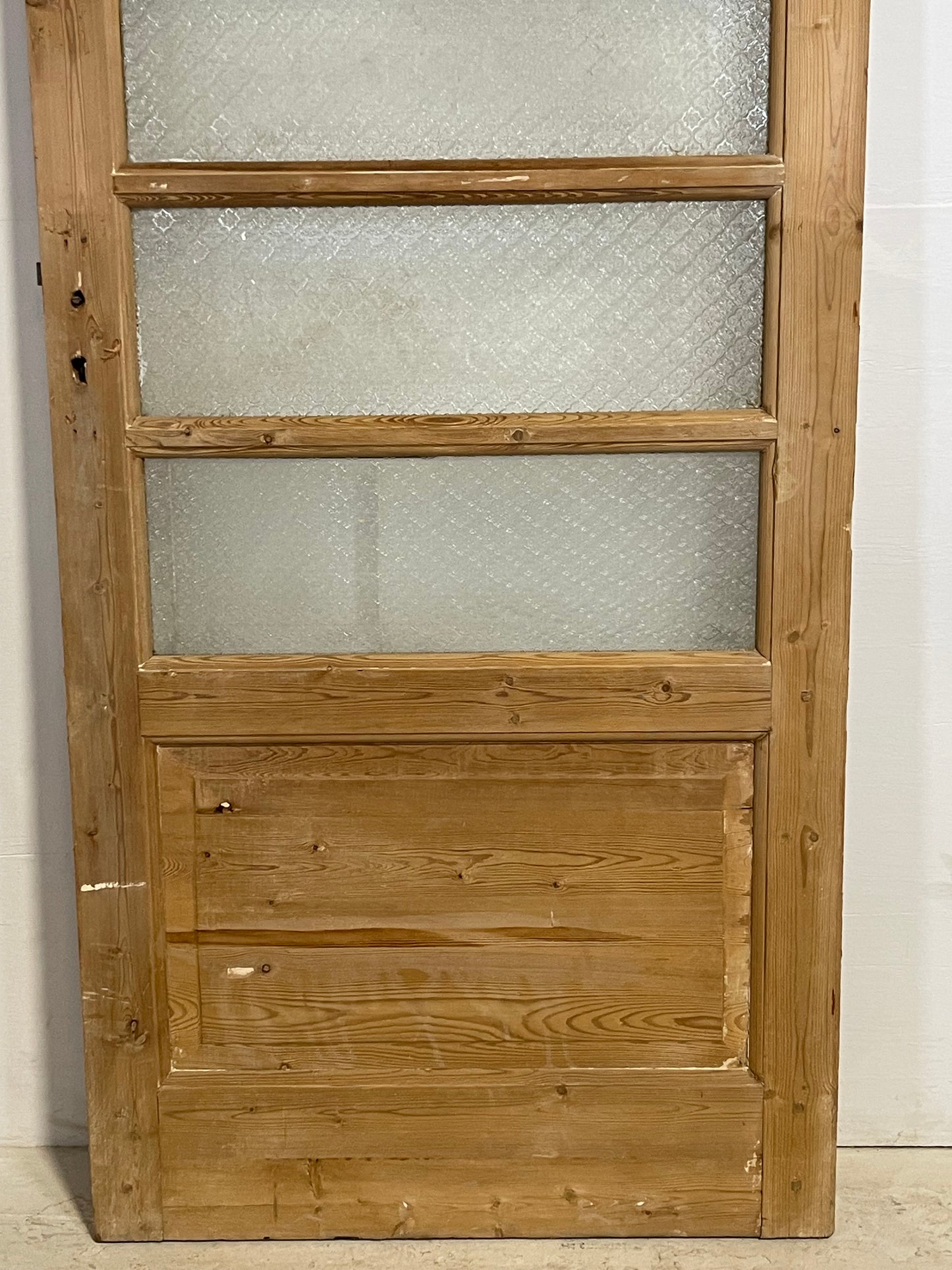 Antique French Panel Door with Glass  (85.25x35.75) L248