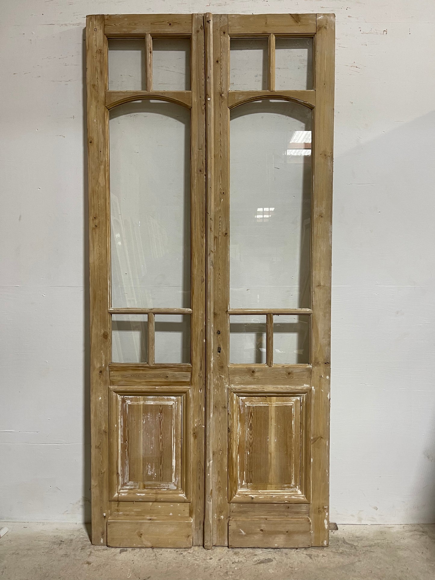 Antique French Panel Doors with Glass (101x44) J323
