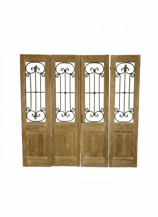 Antique French panel doors with Metal (96x100) P97