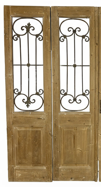 Antique French panel doors with Metal (96x100) P97