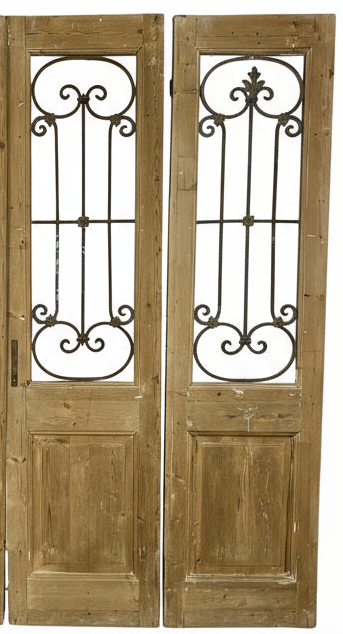 Antique French panel doors with Metal (96x100) P97