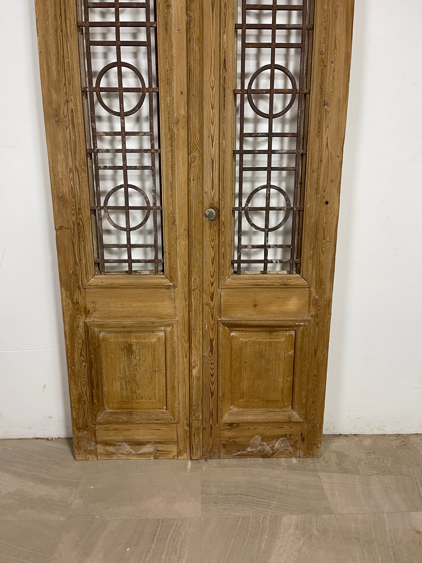 Antique French panel doors with Metal (88 x 40) P74