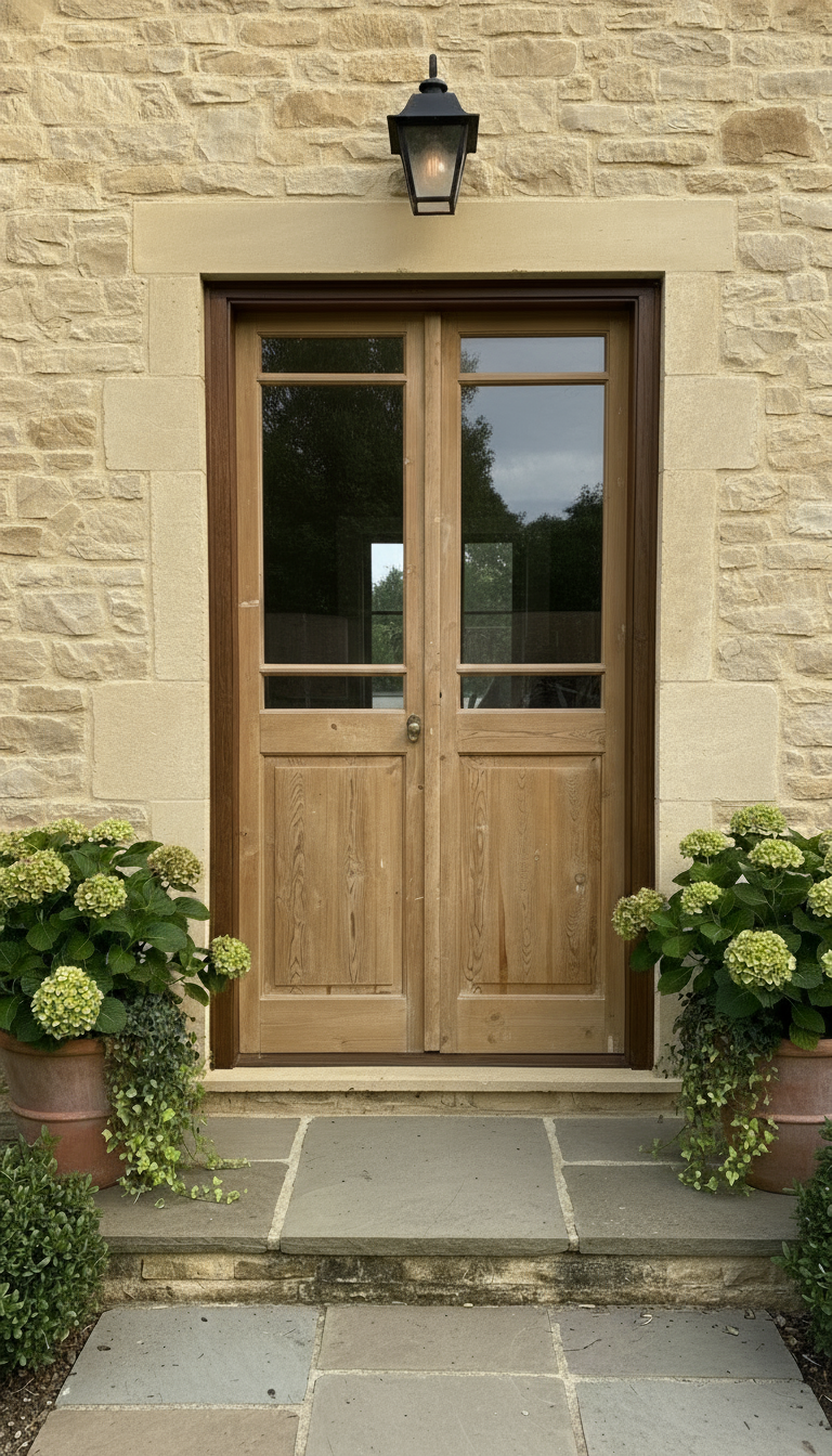 Antique French panel doors with Glass (83.5x44) P148
