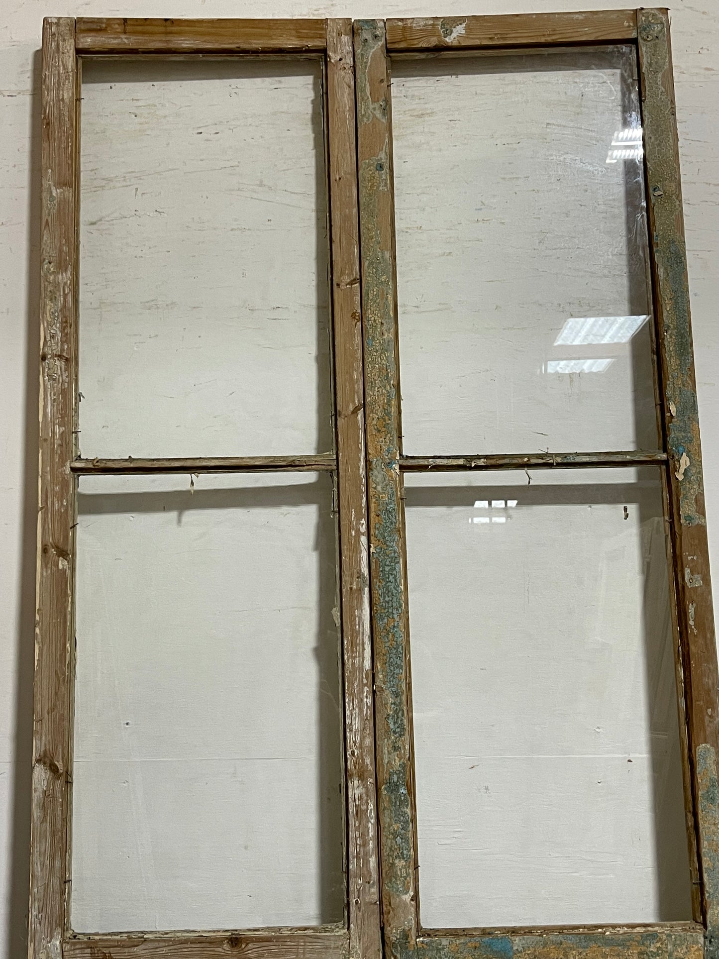 Antique French Panel Doors with glass  (100.25x44)  K303