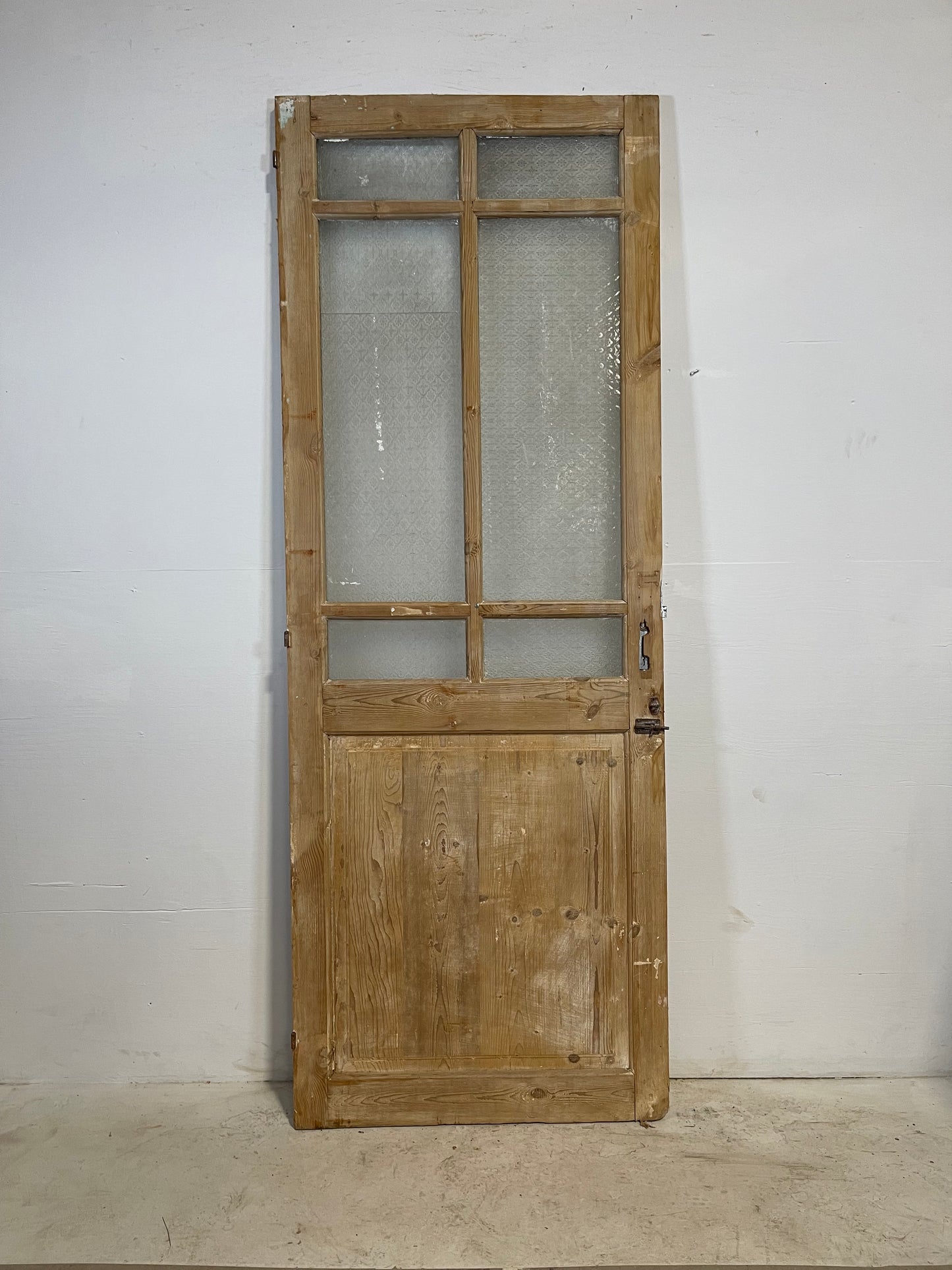 Antique French Panel Door with Glass  (87.5x32.25) L231