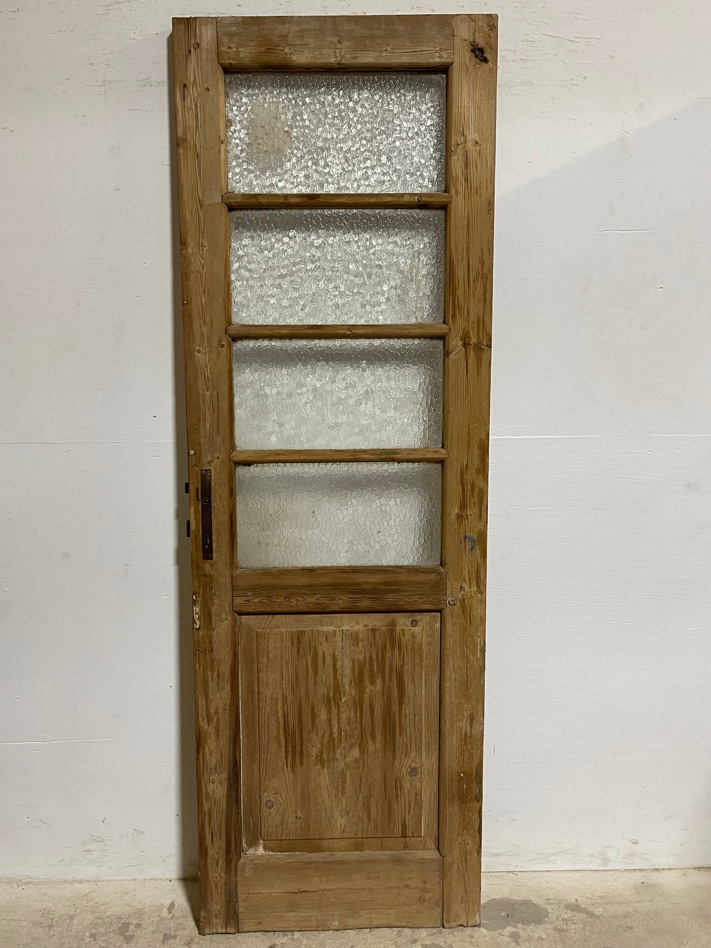 Antique French Panel Door with Glass  (84.75x27.75) J910