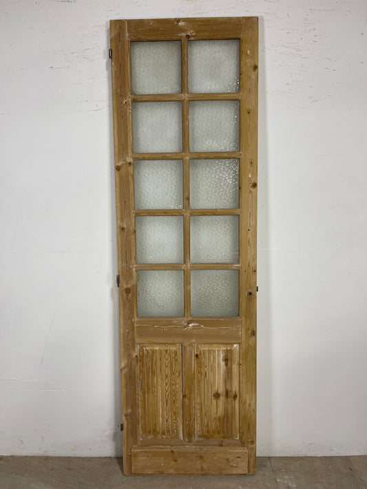 Antique French Panel Door with Glass (93x28) O121