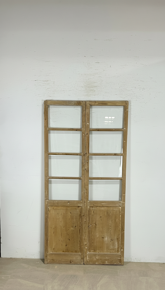 Antique French panel doors with Glass (87x44) P153