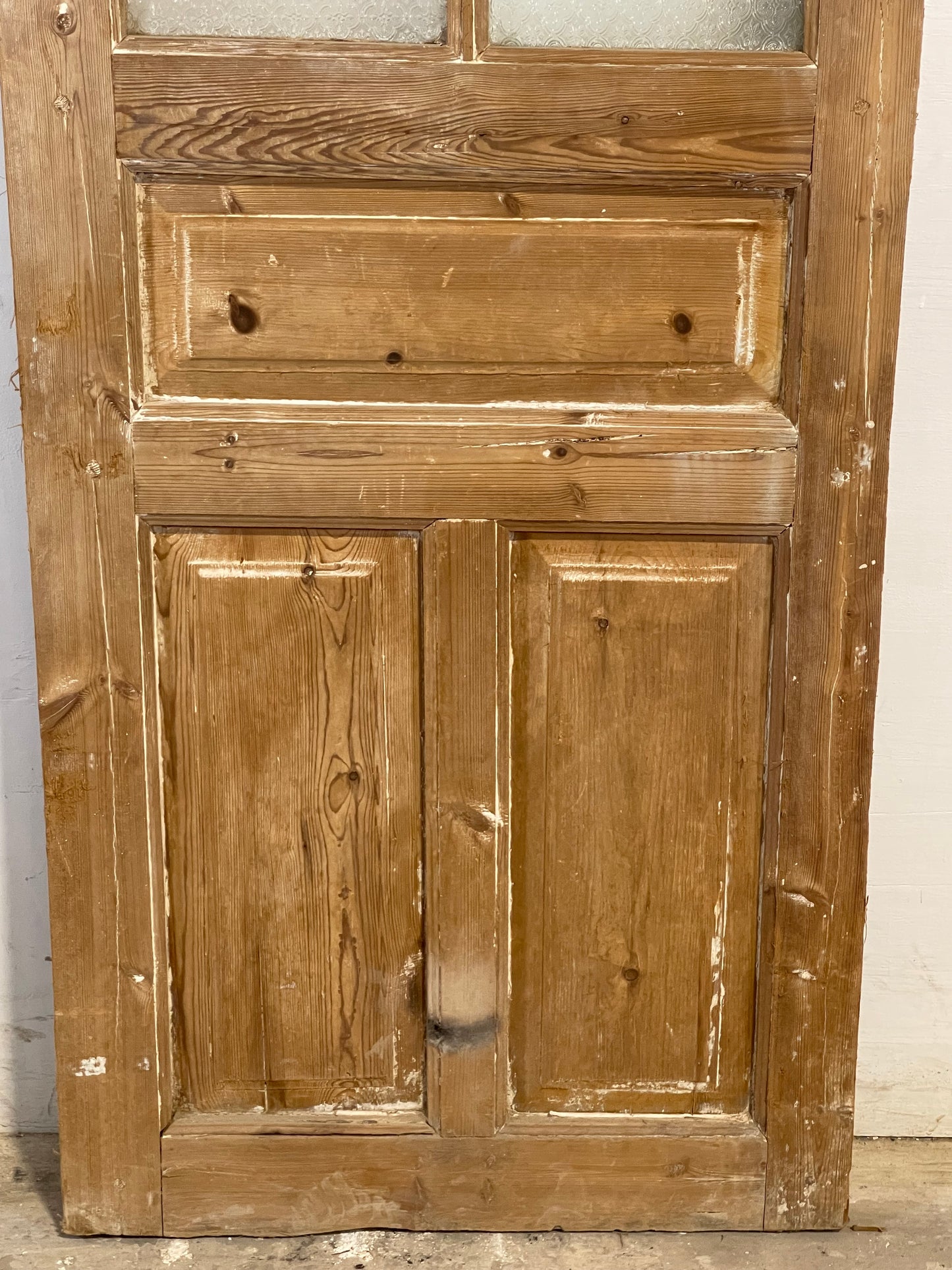 Antique  French Panel Door with Glass  (81.75x27.25) L120