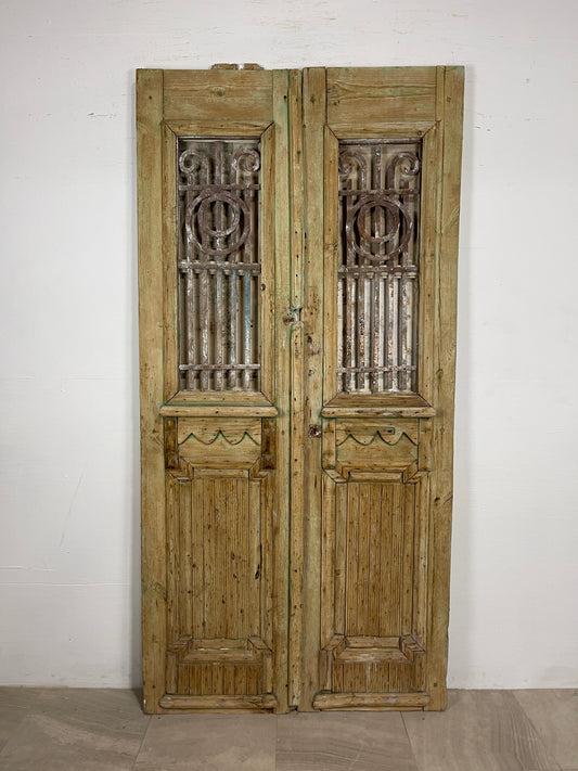 Antique French panel doors with Metal (91.25 x 45) O55