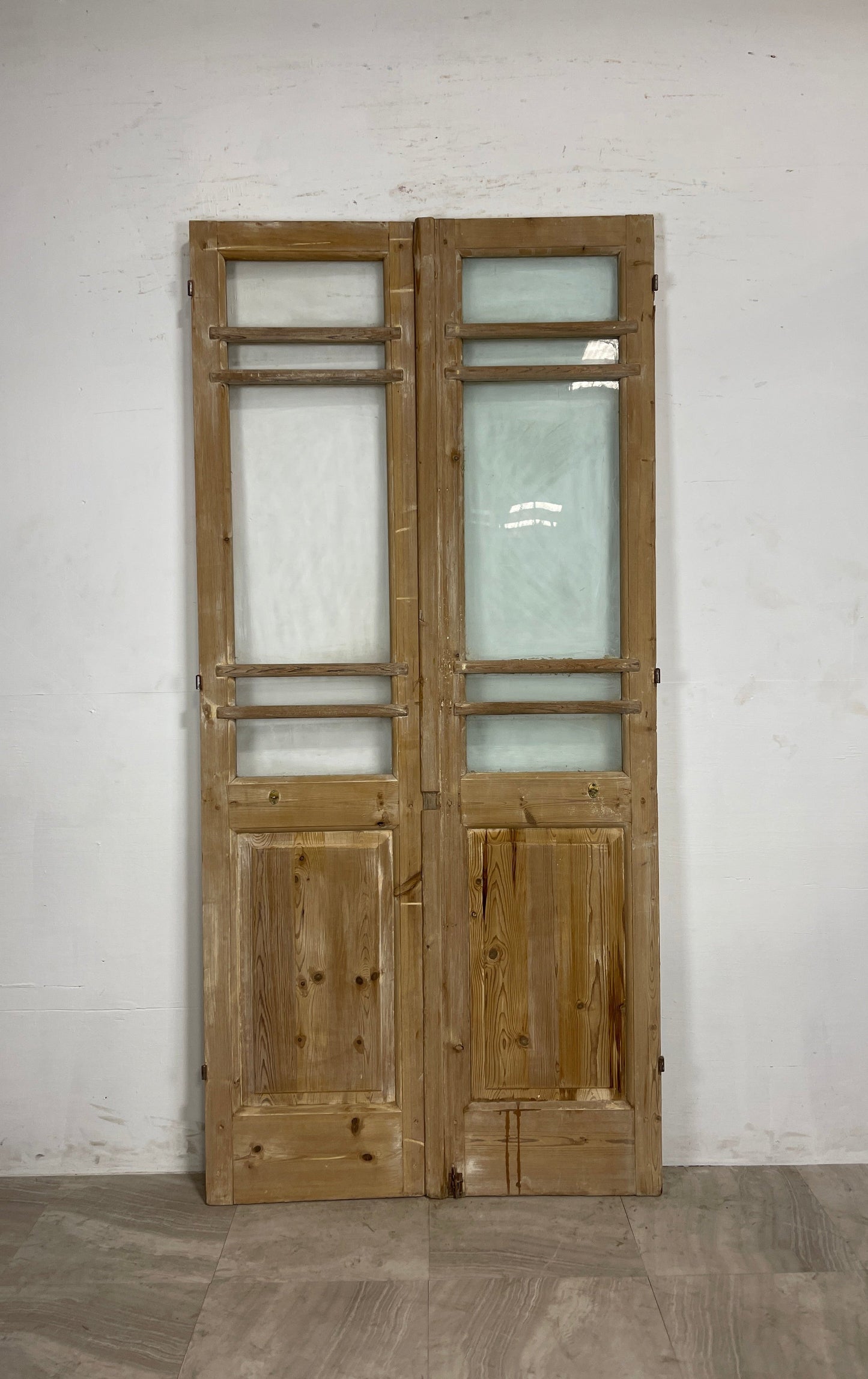 Antique French Panel Doors with Glass   (91.5 x 43)   N047
