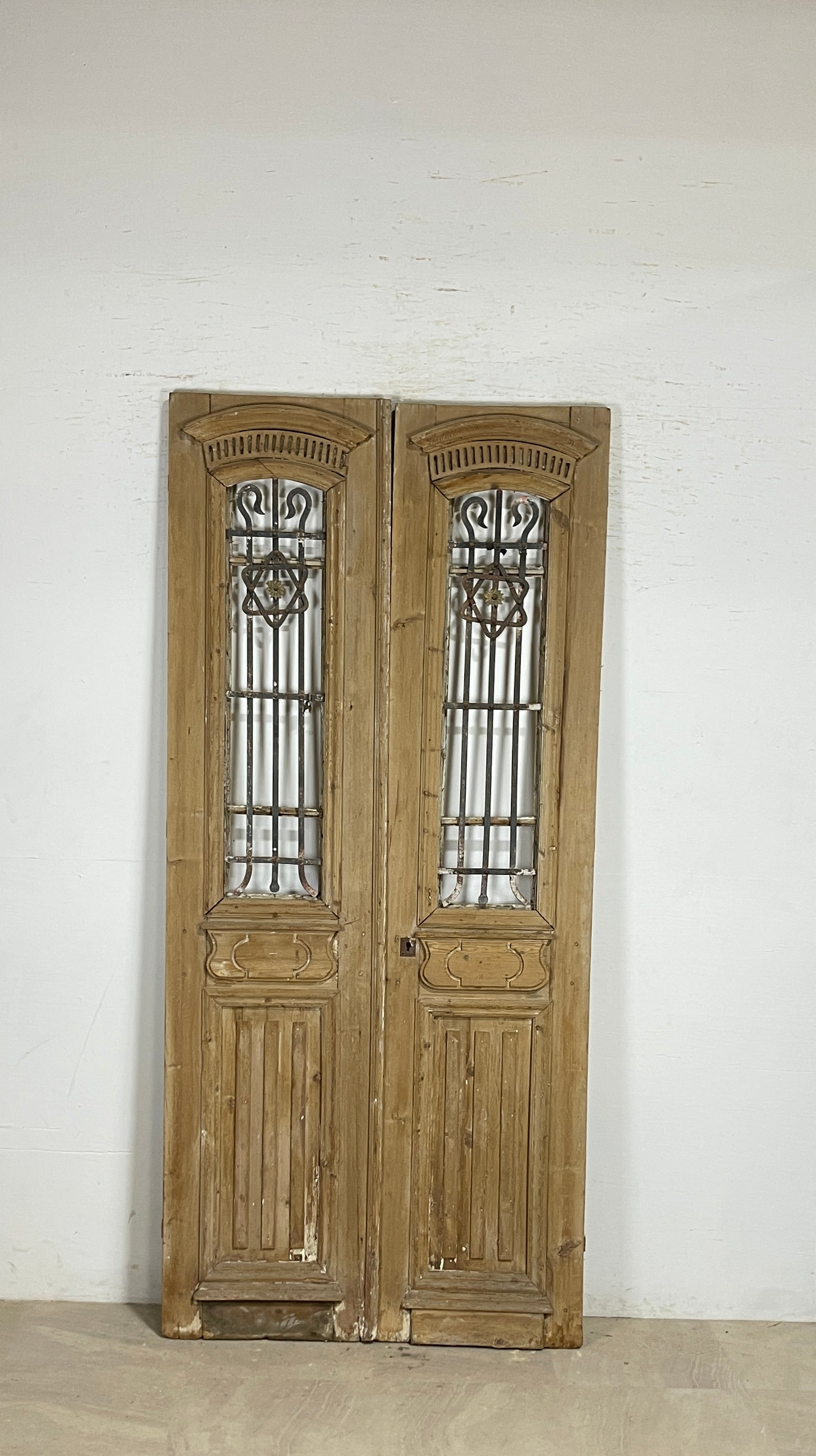 Antique French panel doors with Metal (95x44) P125