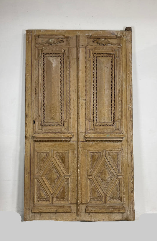 Antique  French Panel Door with Carving  (99.5 x 57) N002