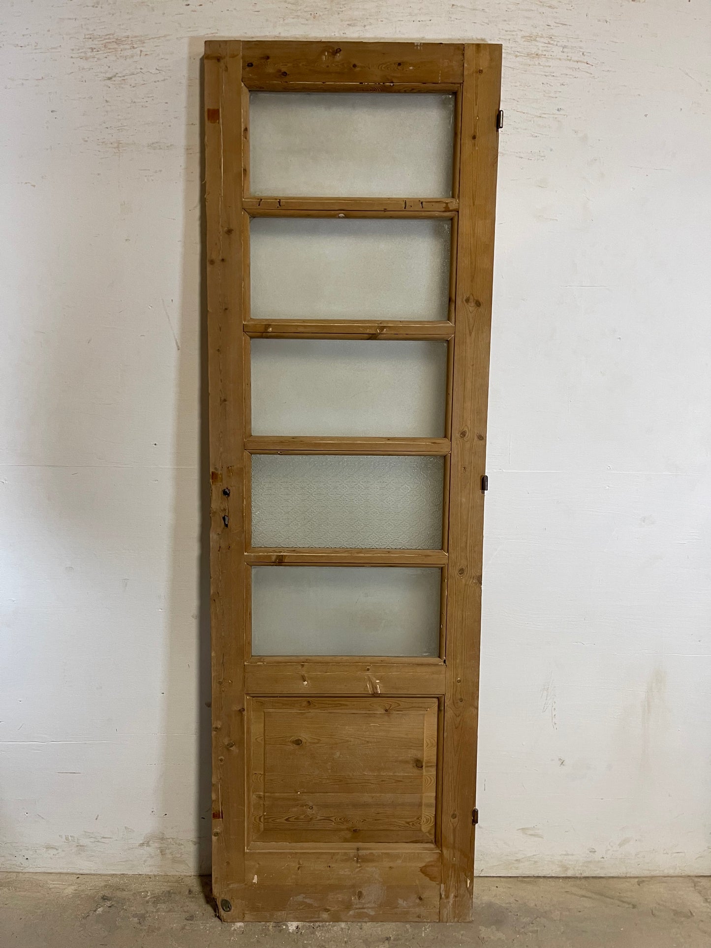 Antique French Panel Door with Glass  (89 x 27.75) L135