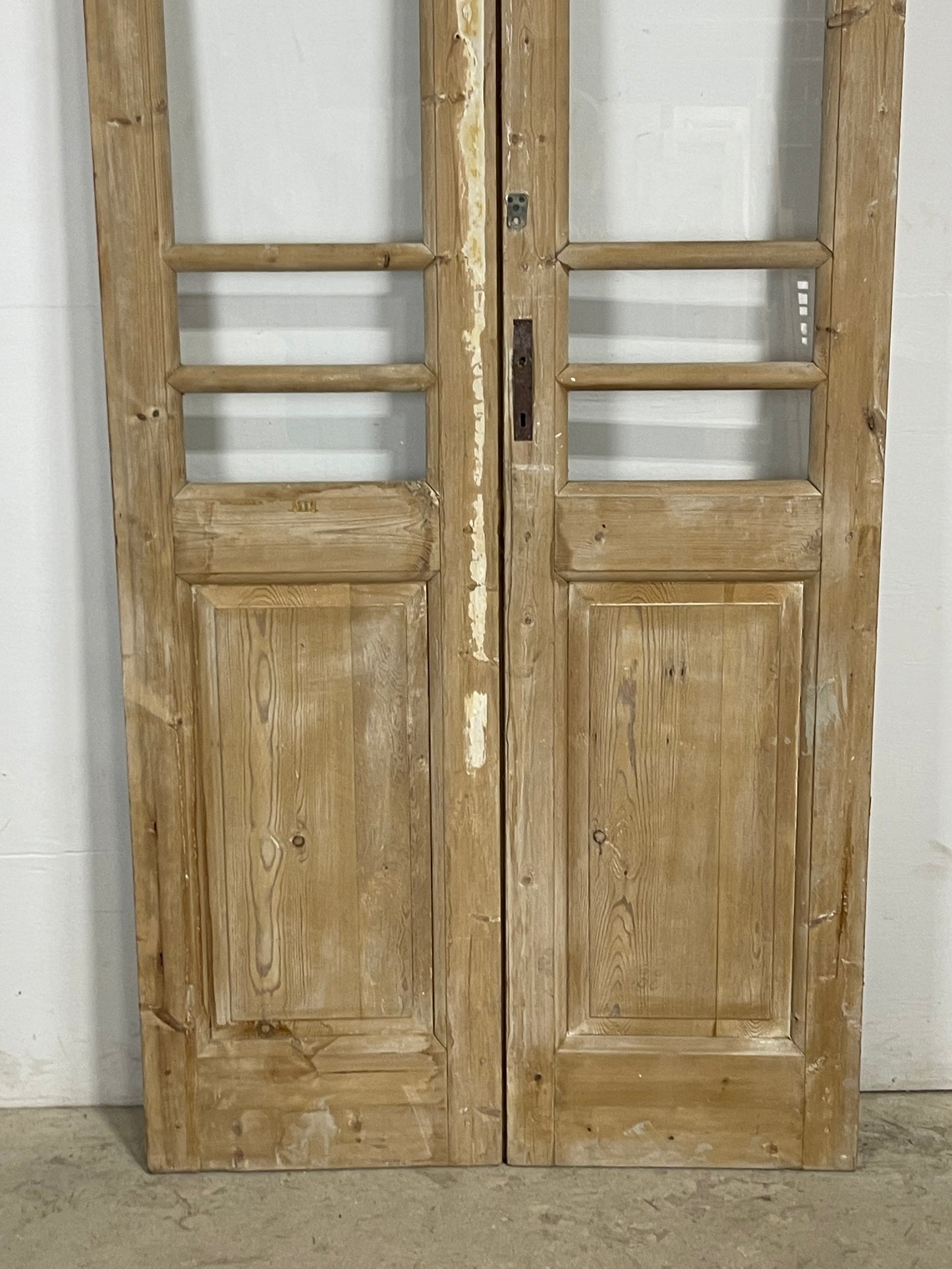 Antique  French Panel Doors with glass (101.75x40)   M112