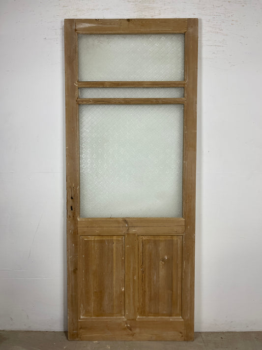 Antique French Panel Door - Single with glass (89.25x36) O275