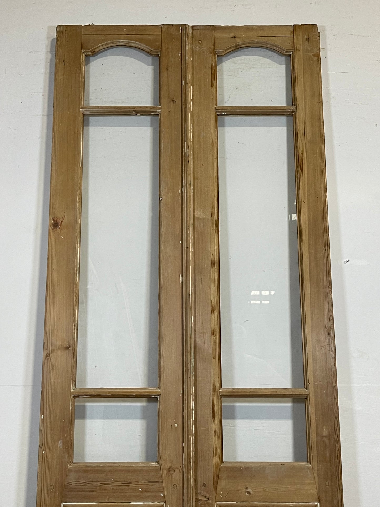 Antique French panel doors with glass (99x37.75) L347