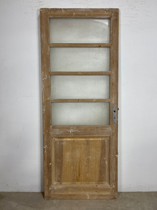 Antique French Panel Door - Single with glass (85.75x34.25) O248