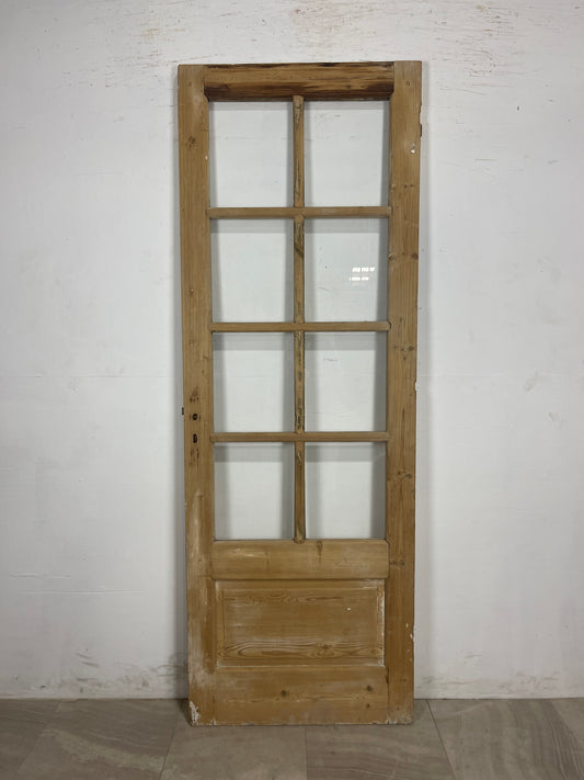 Antique French Panel Door with Glass  (88 x 31.25) N196