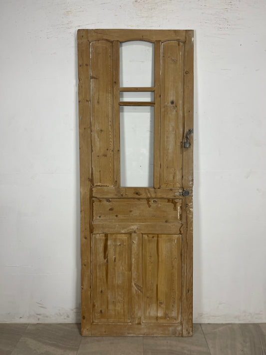 Antique French Panel Door with Glass  (87 x 32.5) N190
