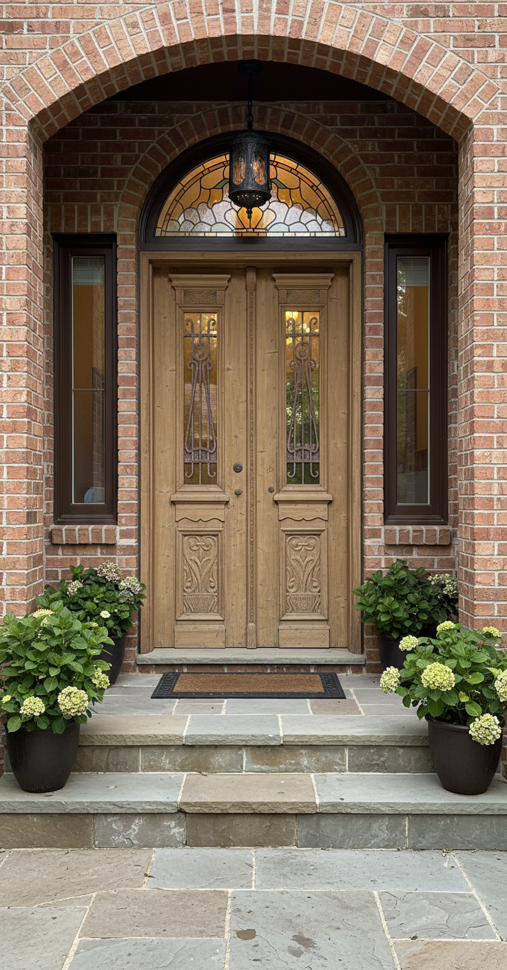 Antique French panel doors with Metal (96x39) P85