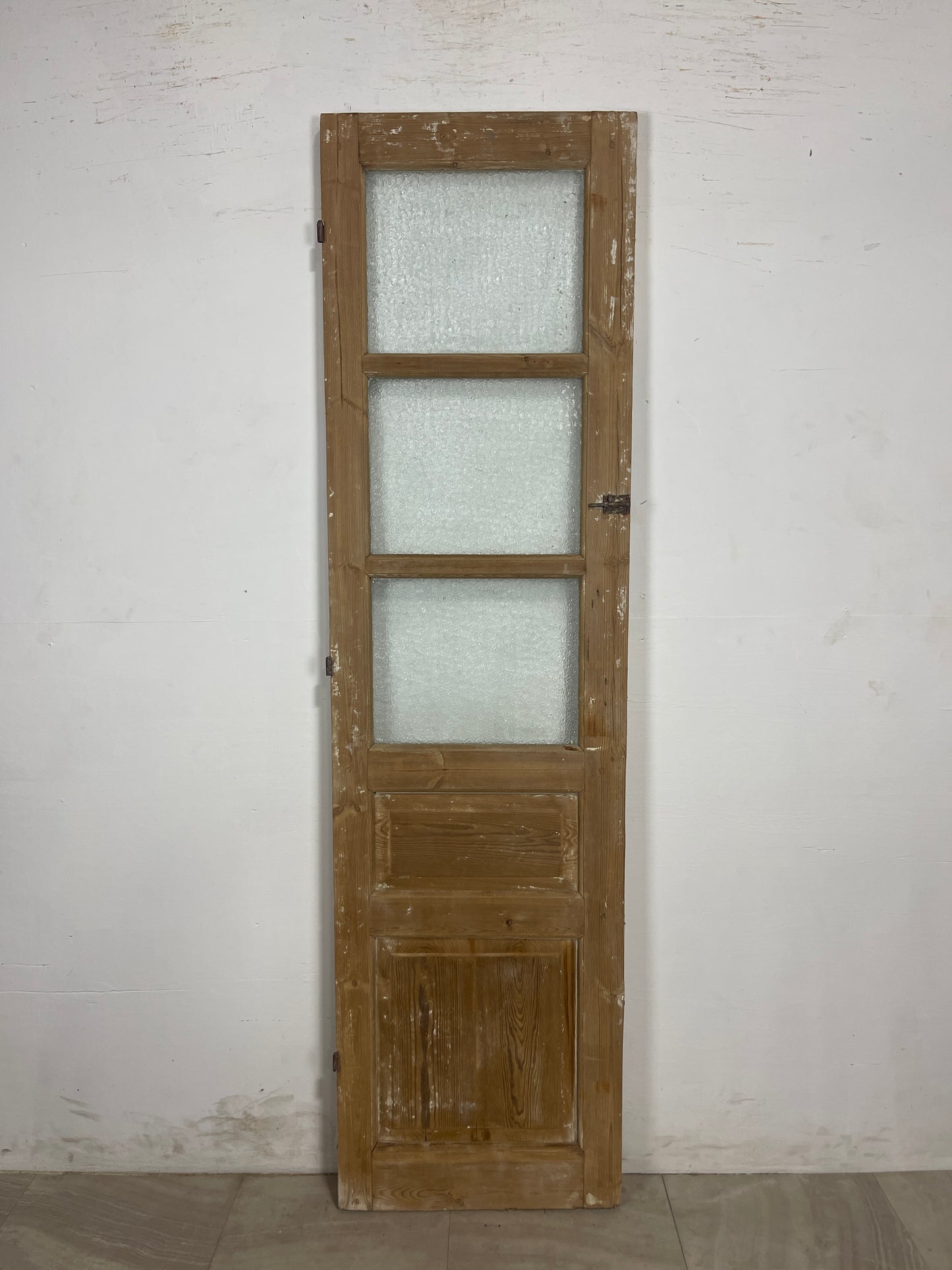 Antique French Panel Door with Glass  (85.5 x 23.25) N189
