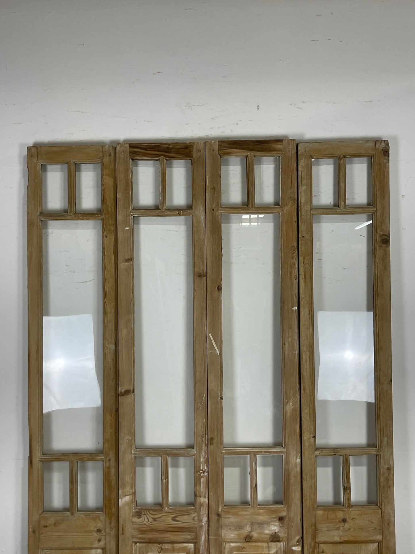 Antique French panel doors with Glass   (98.5 x 58)  Container O61   4 piece set