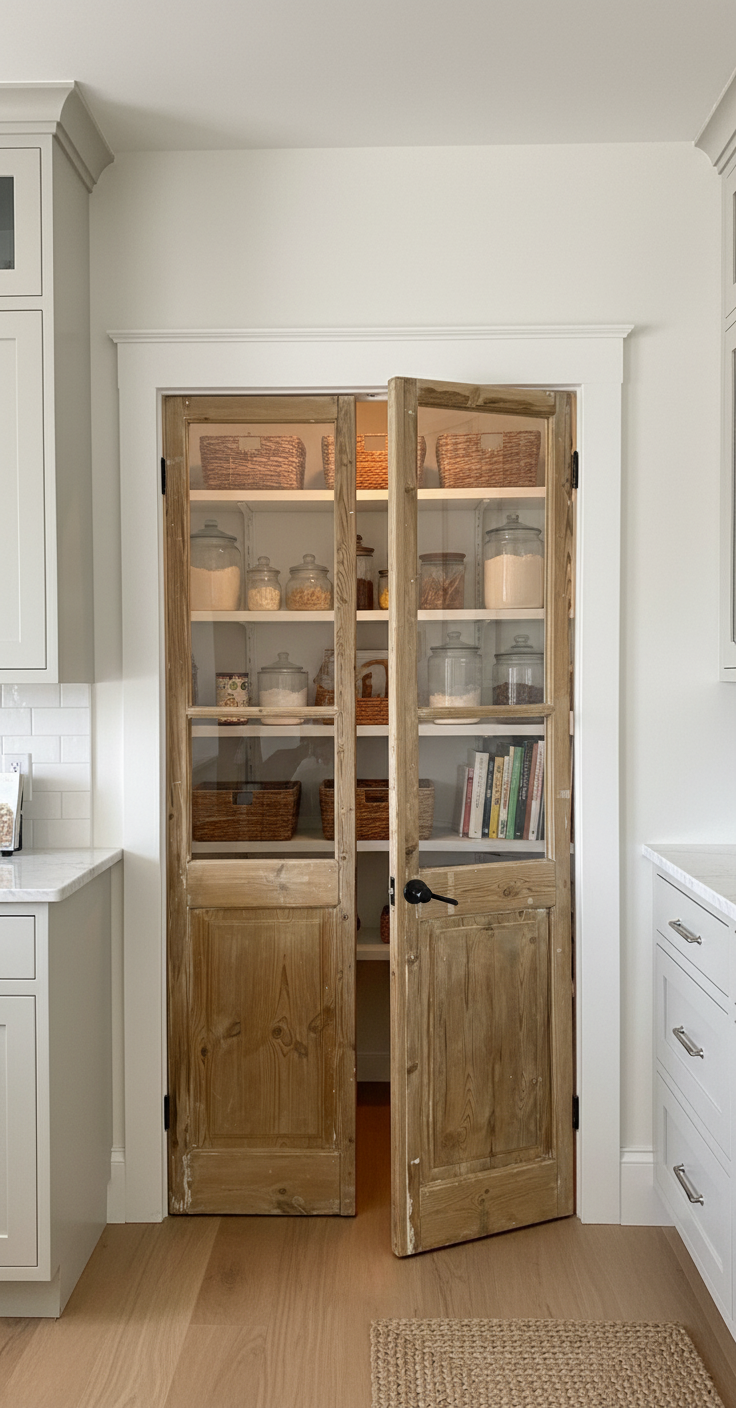 Antique French panel doors with Glass (94x44.5) P158