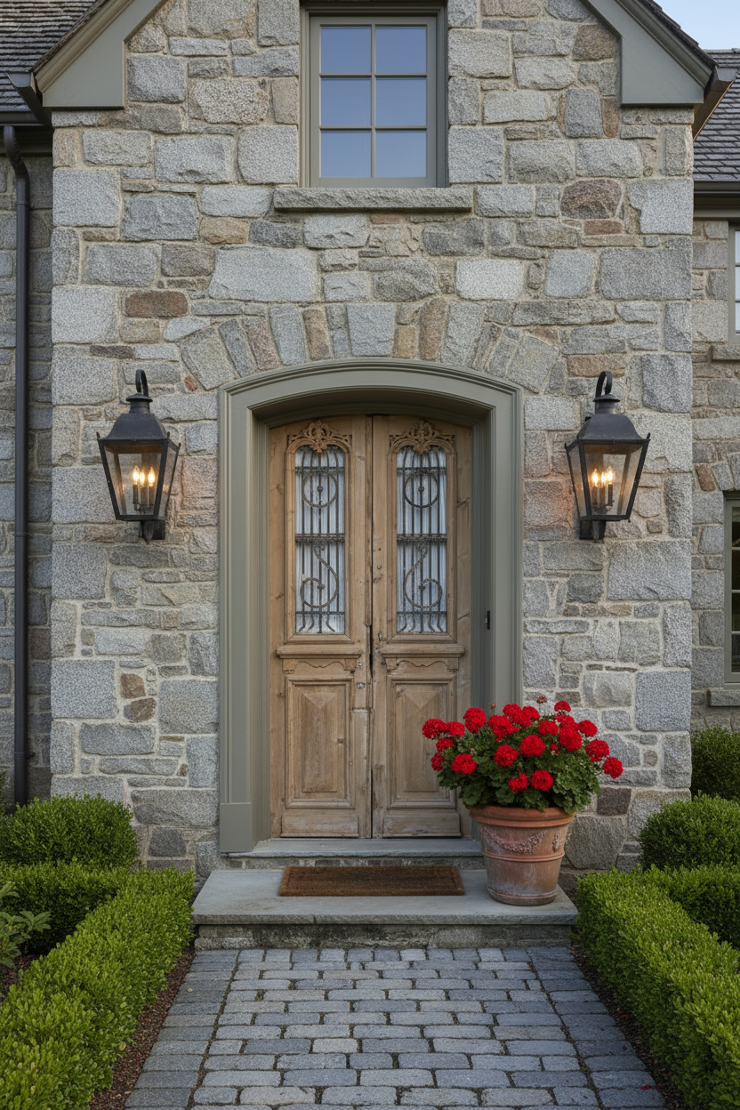 Antique French panel doors with Metal (94x44.5)P77