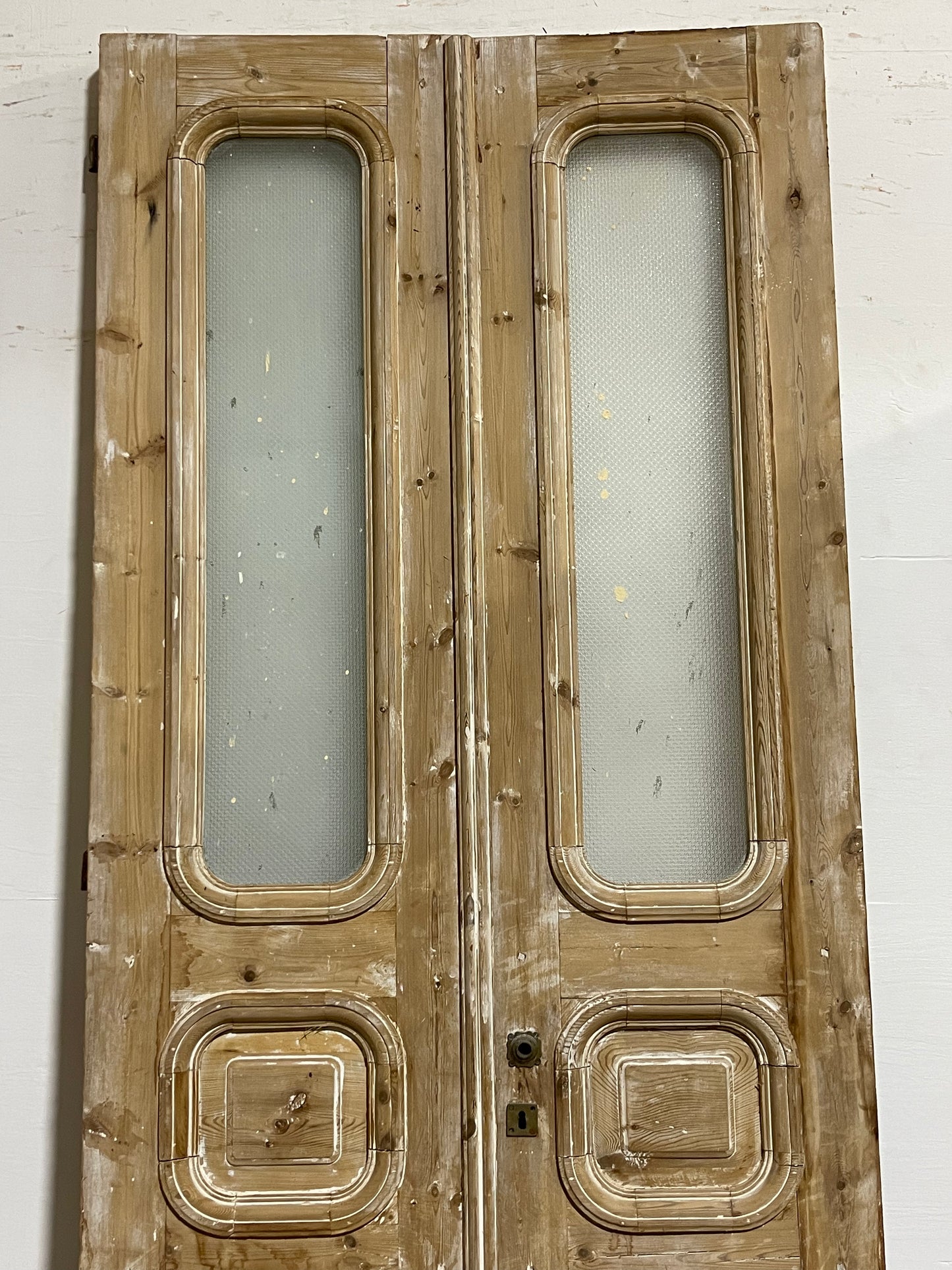 Antique French Panel Doors with Glass (96x40) J313