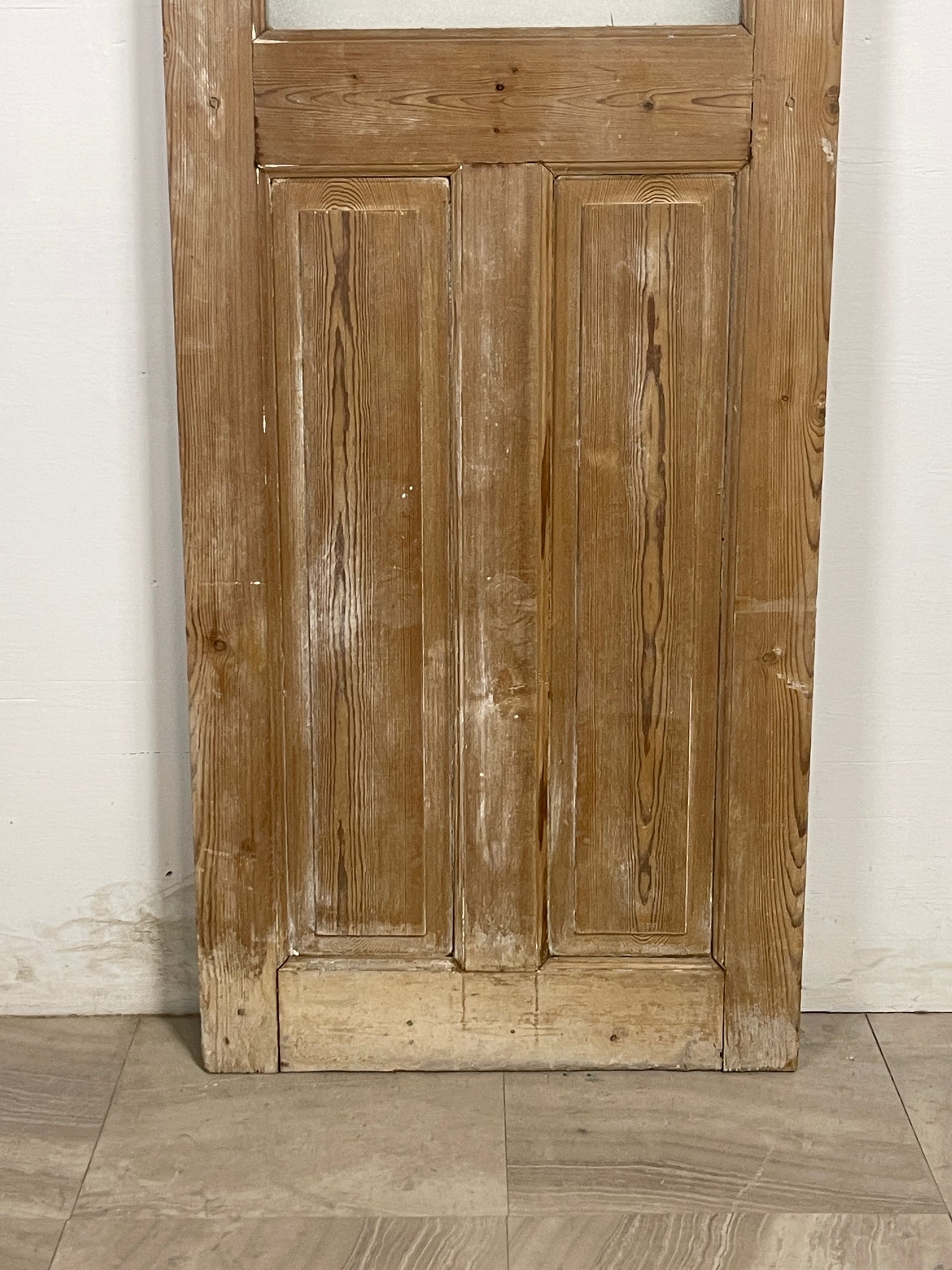 Antique French Panel Door with Glass  (85 x 28) N197