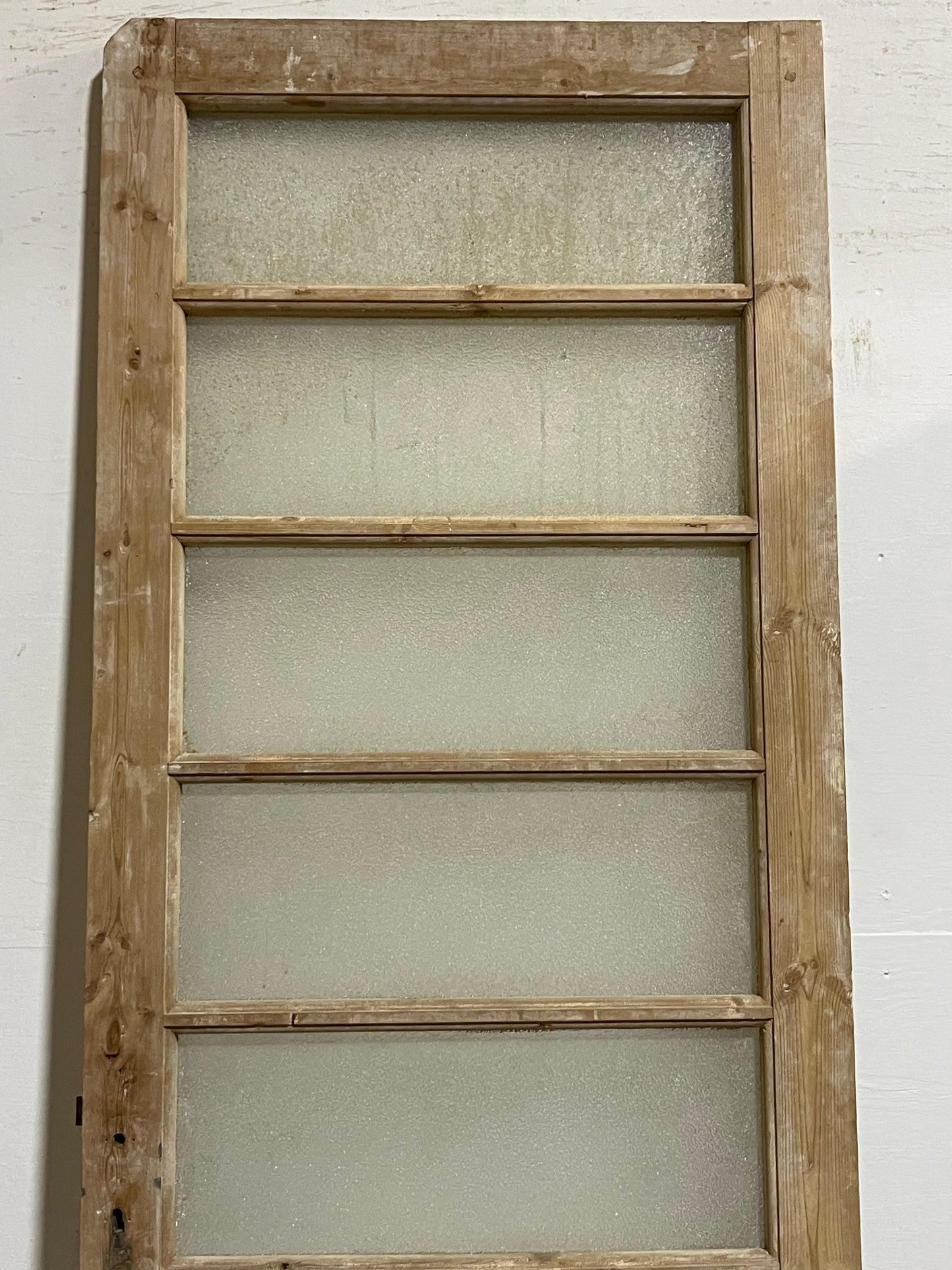 Antique  French Panel Door with Glass  (89.5x31.75) J912