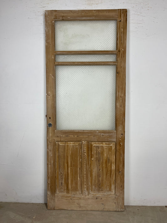 Antique French Panel Door - Single with glass (88x34.5) O272