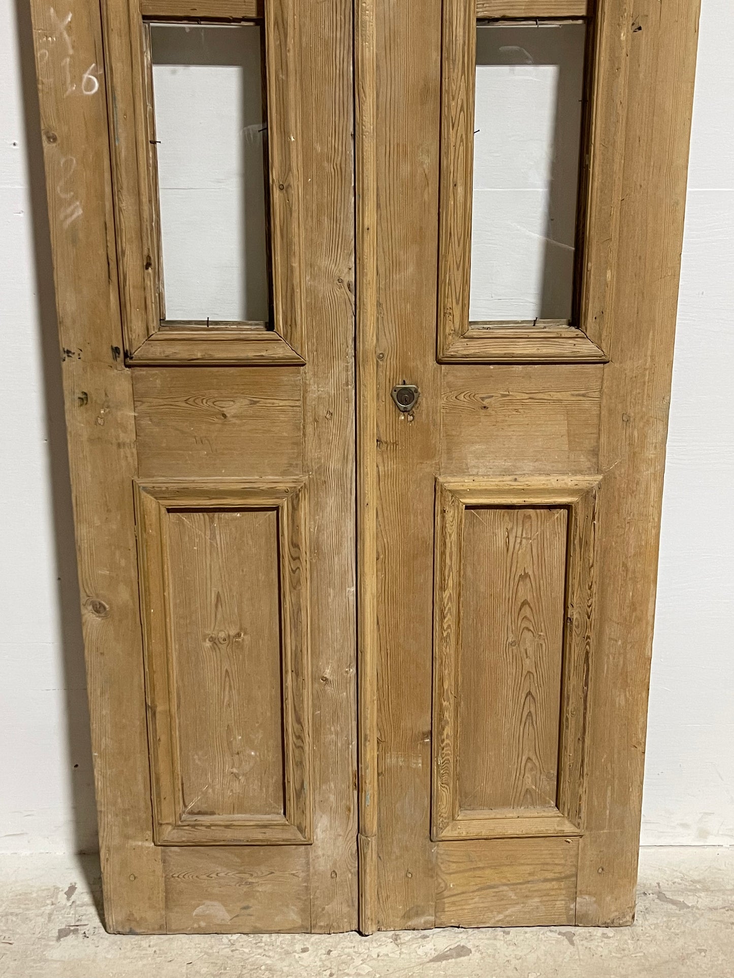 Antique French Panel Door with Glass (84.5x36) J317