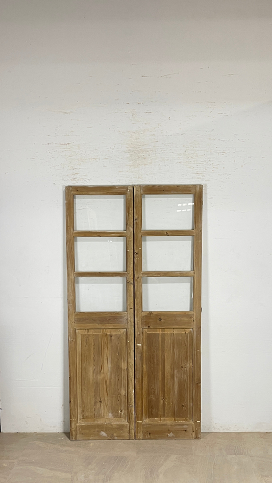 Antique French panel doors with Glass (84x44.5) P157