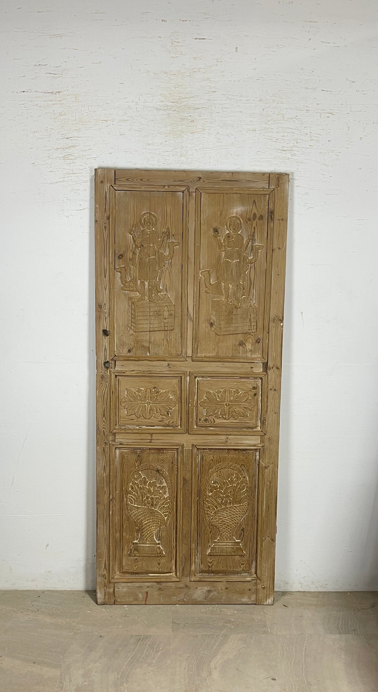 Antique French Carved single door wood (83.5x36) P222