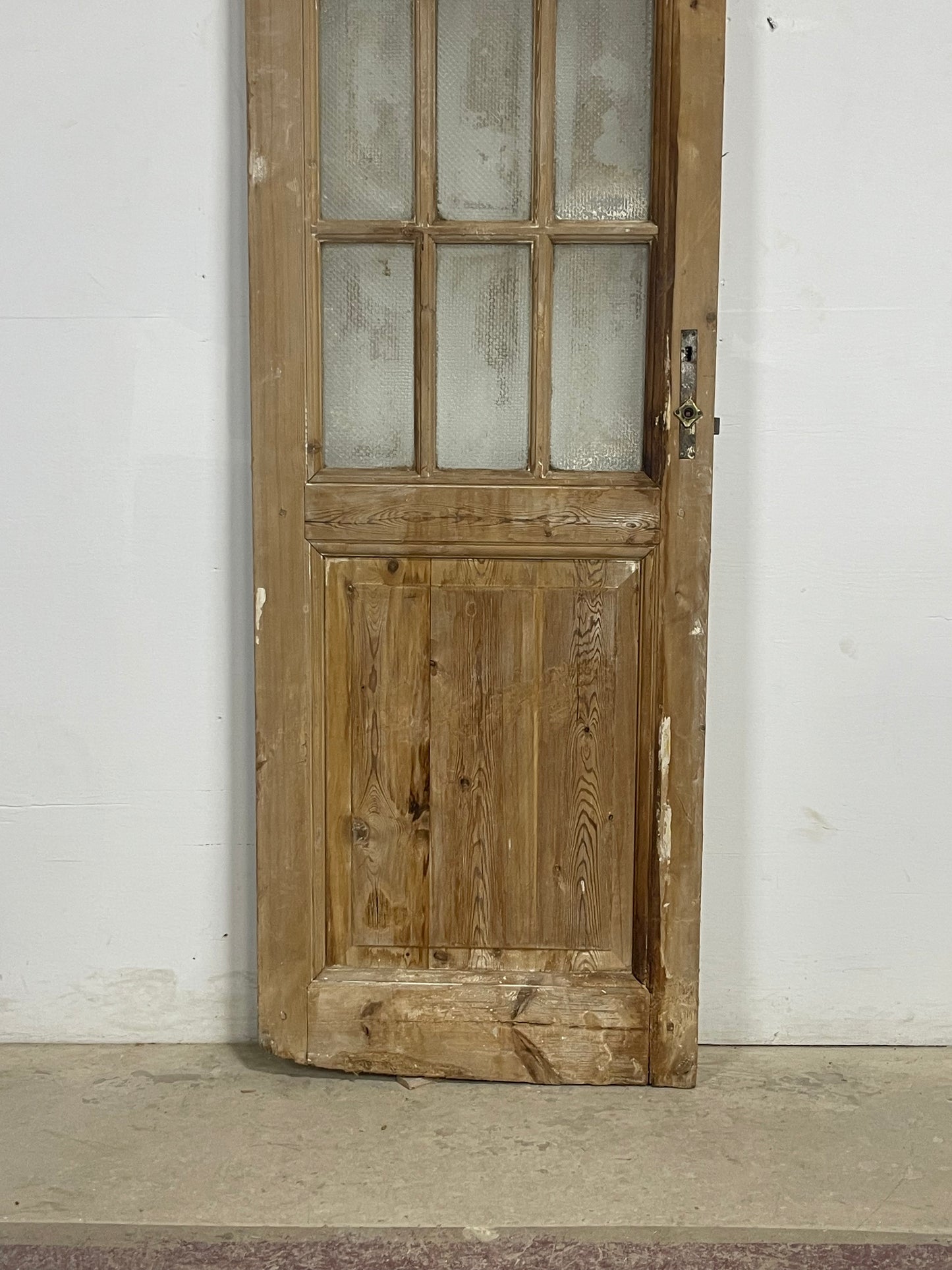 Antique French Panel Door with Glass  (85.25x31.25) M261