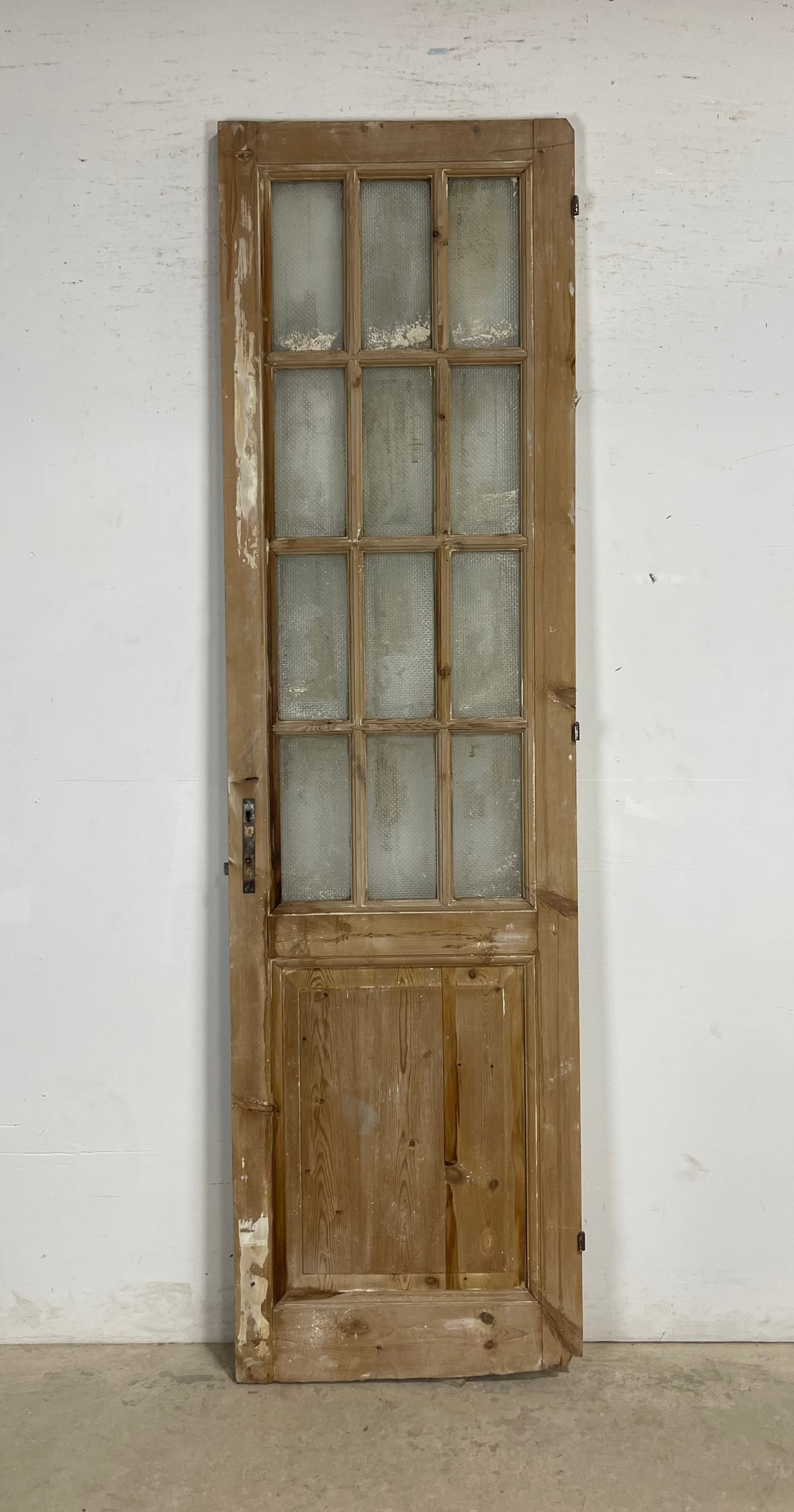 Antique French Panel Door with Glass  (85.25x31.25) M261