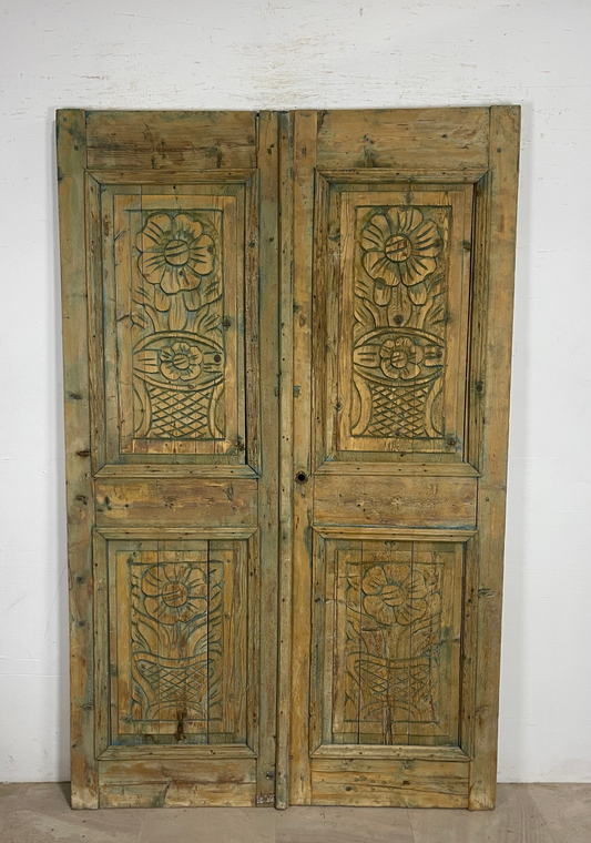 Antique French panel doors with Carvings (93 x 58.5) P38