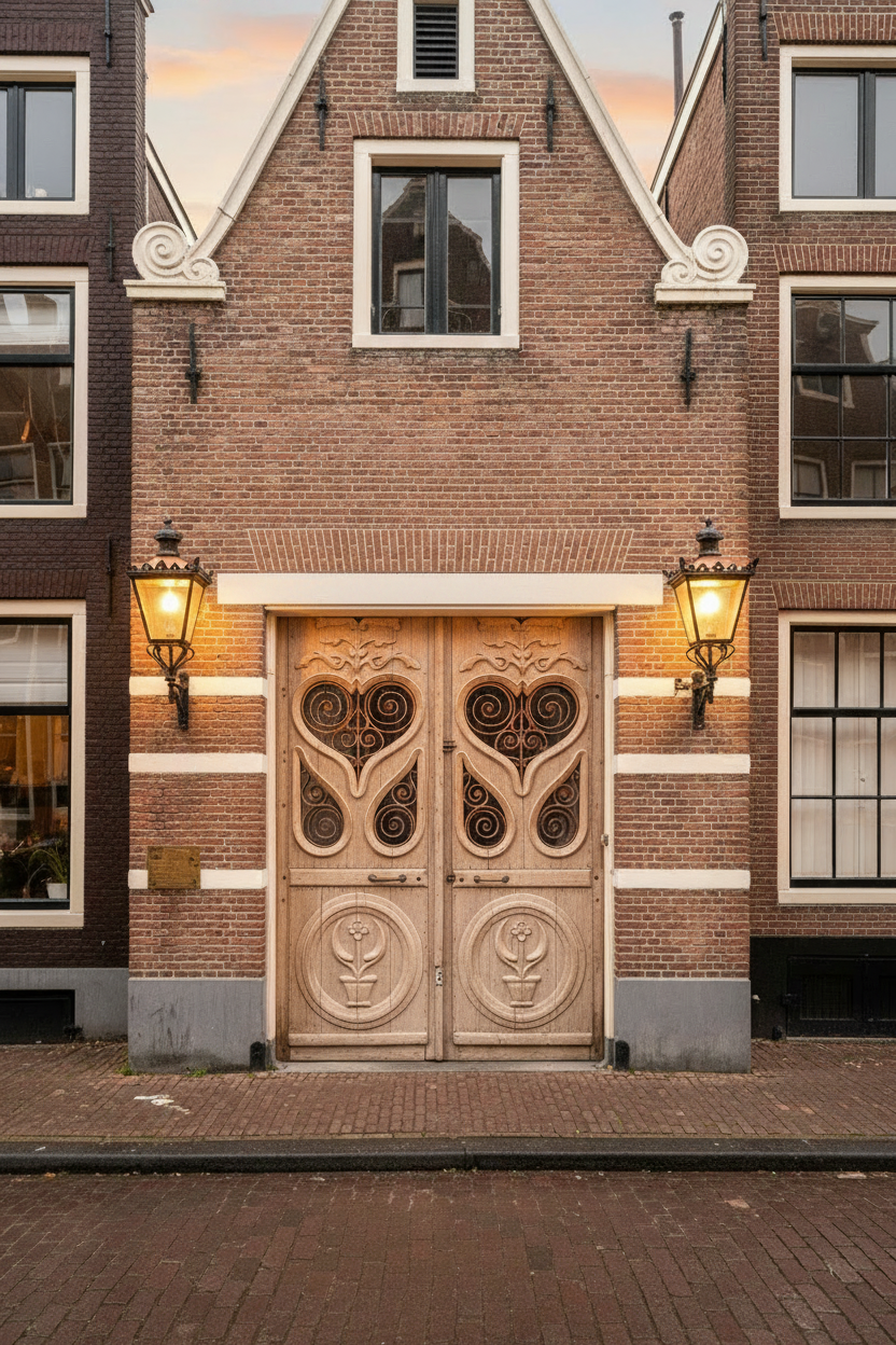 Antique French panel doors with metal (96x62) H0032s