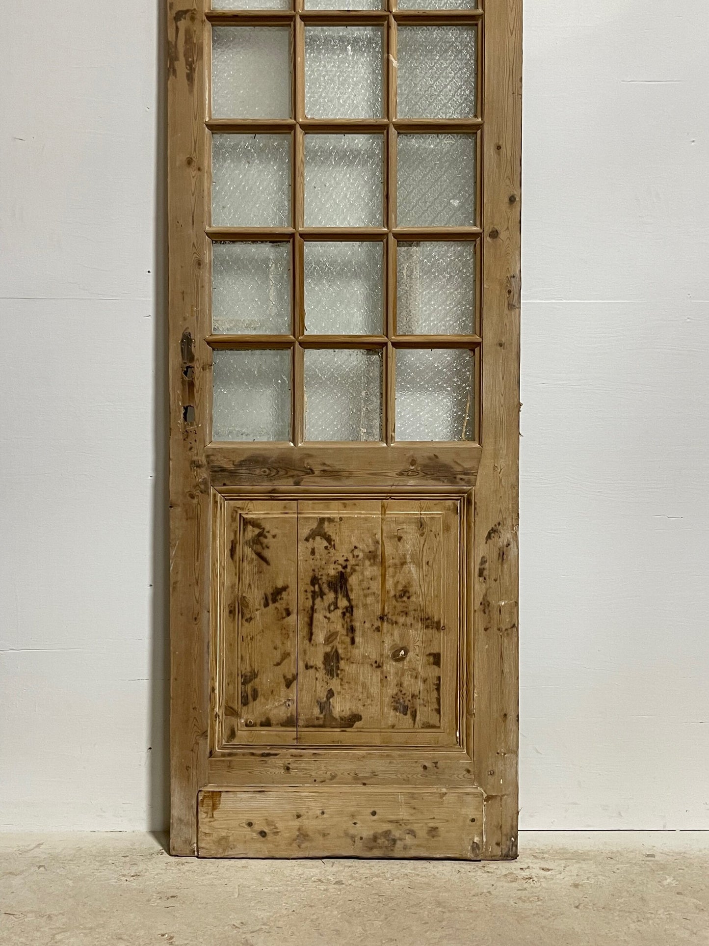 Antique French door with glass  (93.25x30) H0177s