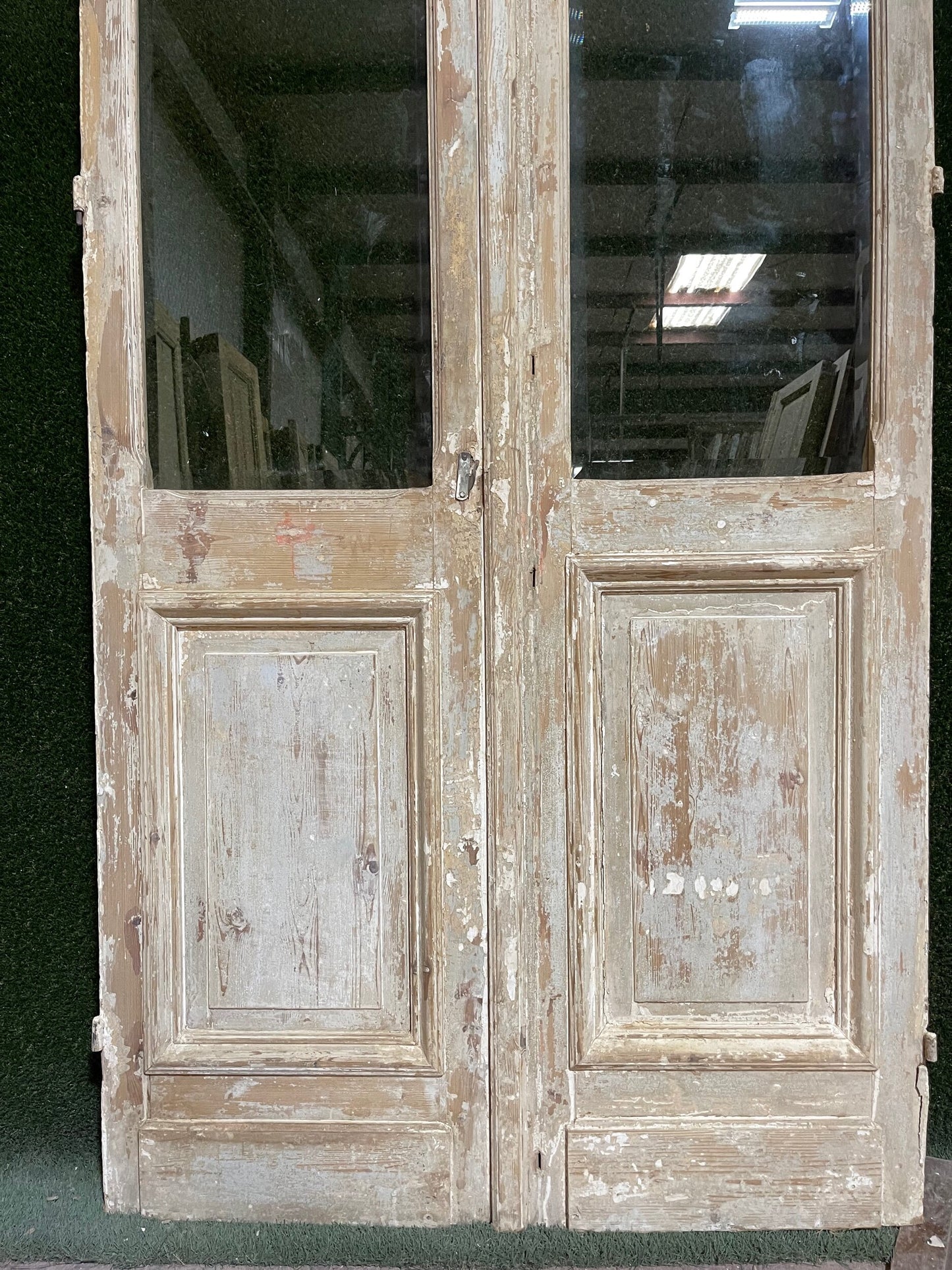 Antique French door (103x43.75) with glass D974