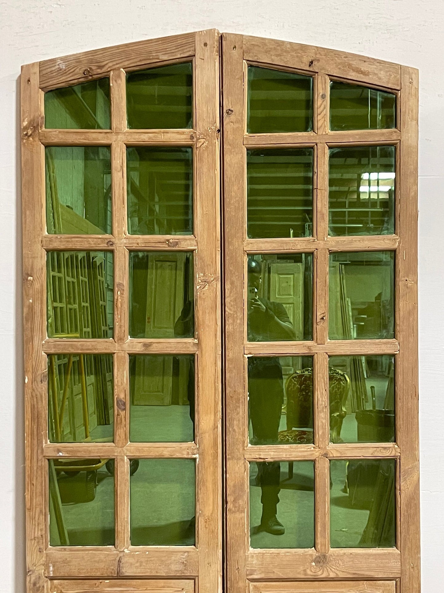 Antique French panel doors with glass (83.5x46) I239