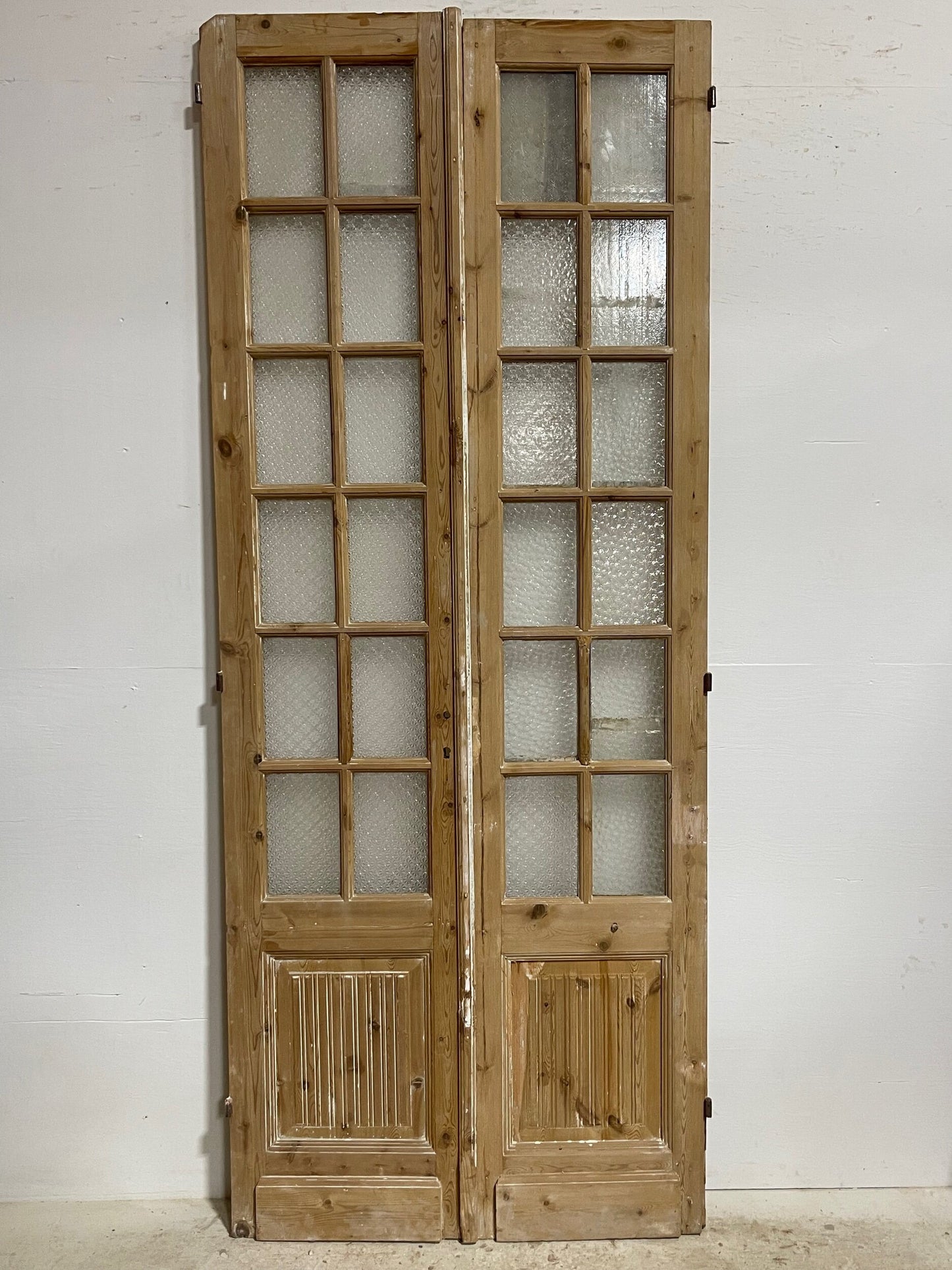 Antique French doors with glass  (100x40.5) H0225s